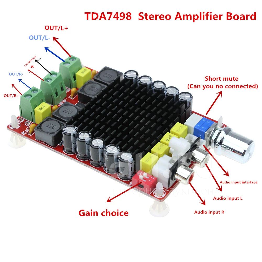 TDA7498 DC 14-34 В Усилители домашние класса d 2x100 Вт двухканальный АУДИО  стерео Усилители домашние плата XH-M510 — купить в Красноярске. Состояние:  Новое. Усилители на интернет-аукционе Au.ru