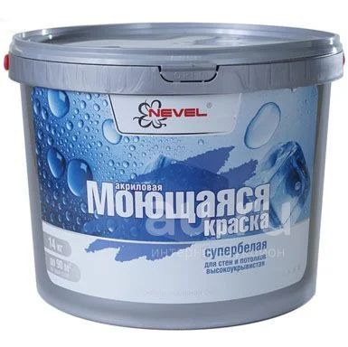 Краска NEVEL акриловая моющаяся супербелая 1,2 кг./8/ — купить в ...