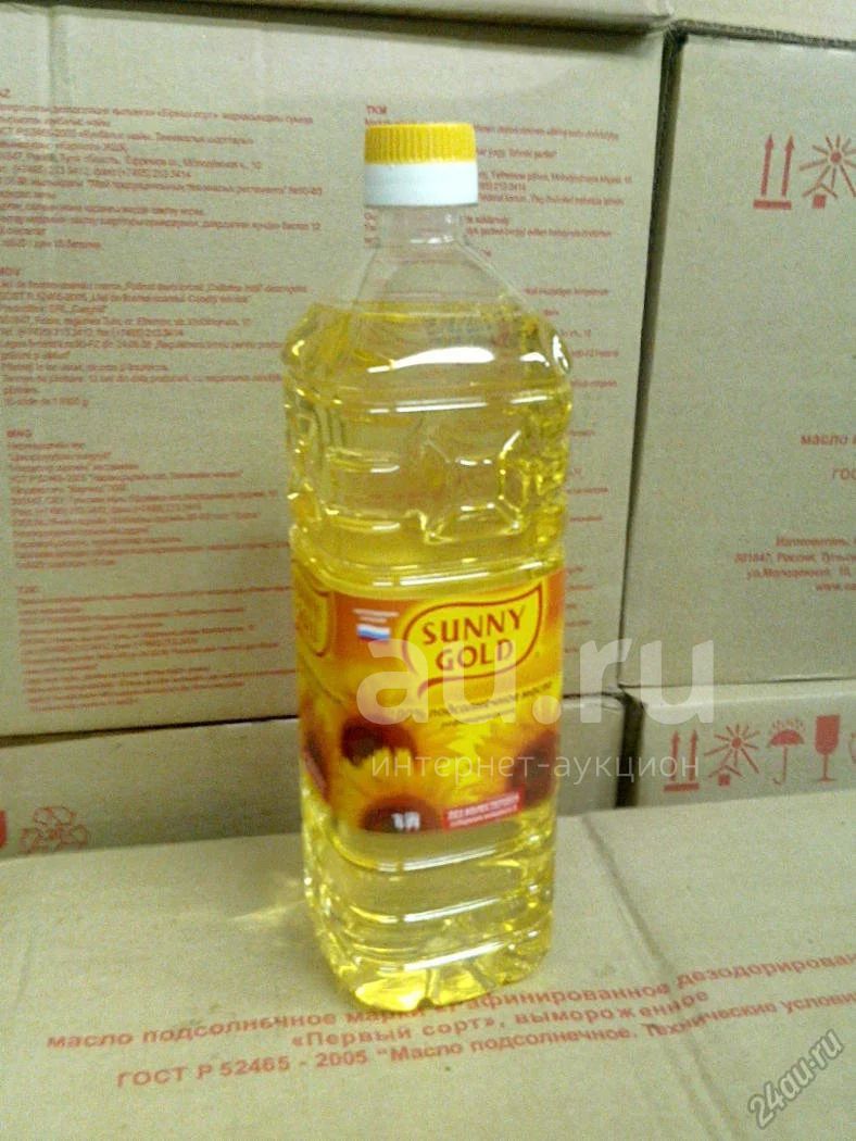 Масло SUNNY GOLD Подсолнечное Рафинированное Дезодорированное 1.