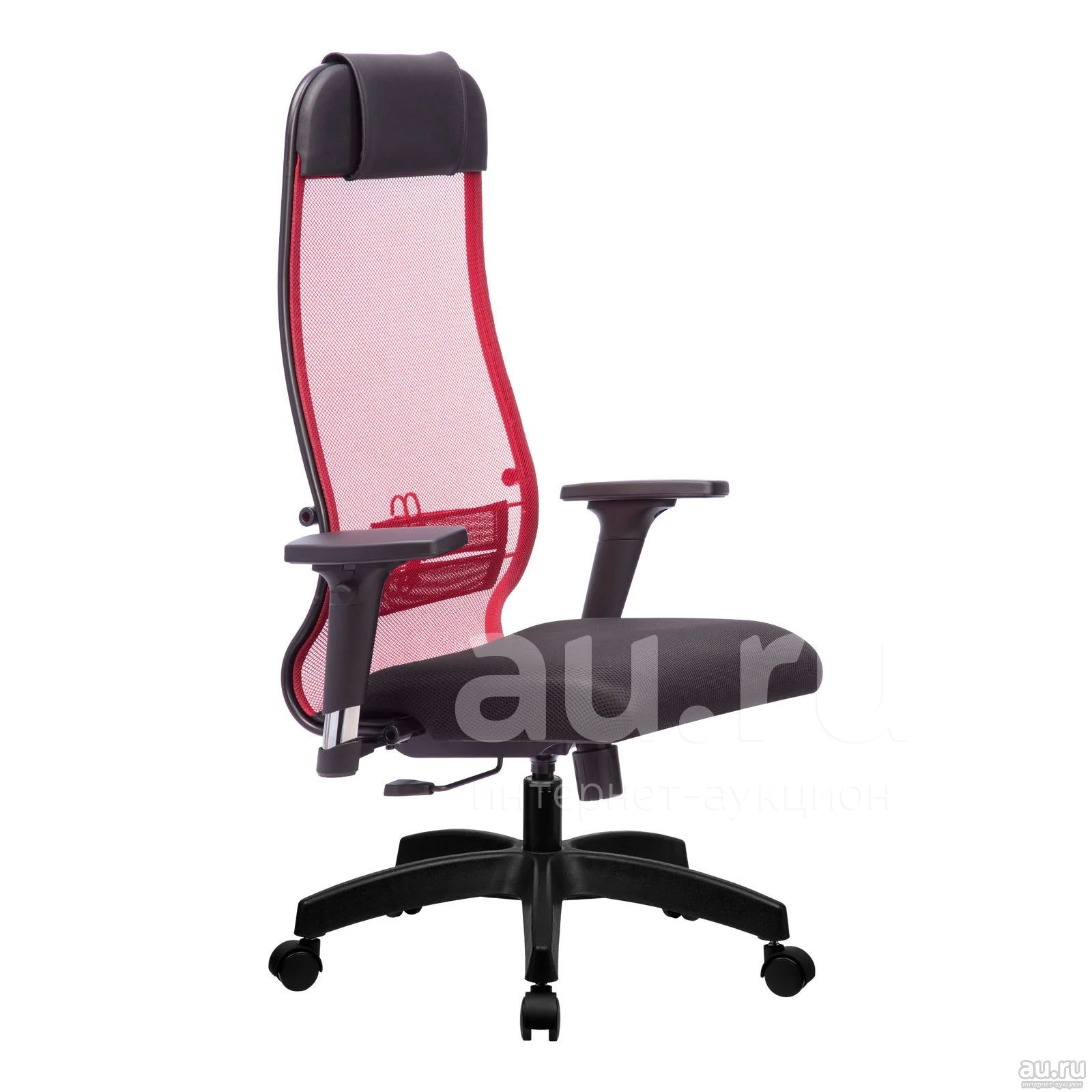 Кресло МЕТТА Комплект 18/2D Красное ( 120 кг / Ткань-сетка / Пятилучие .