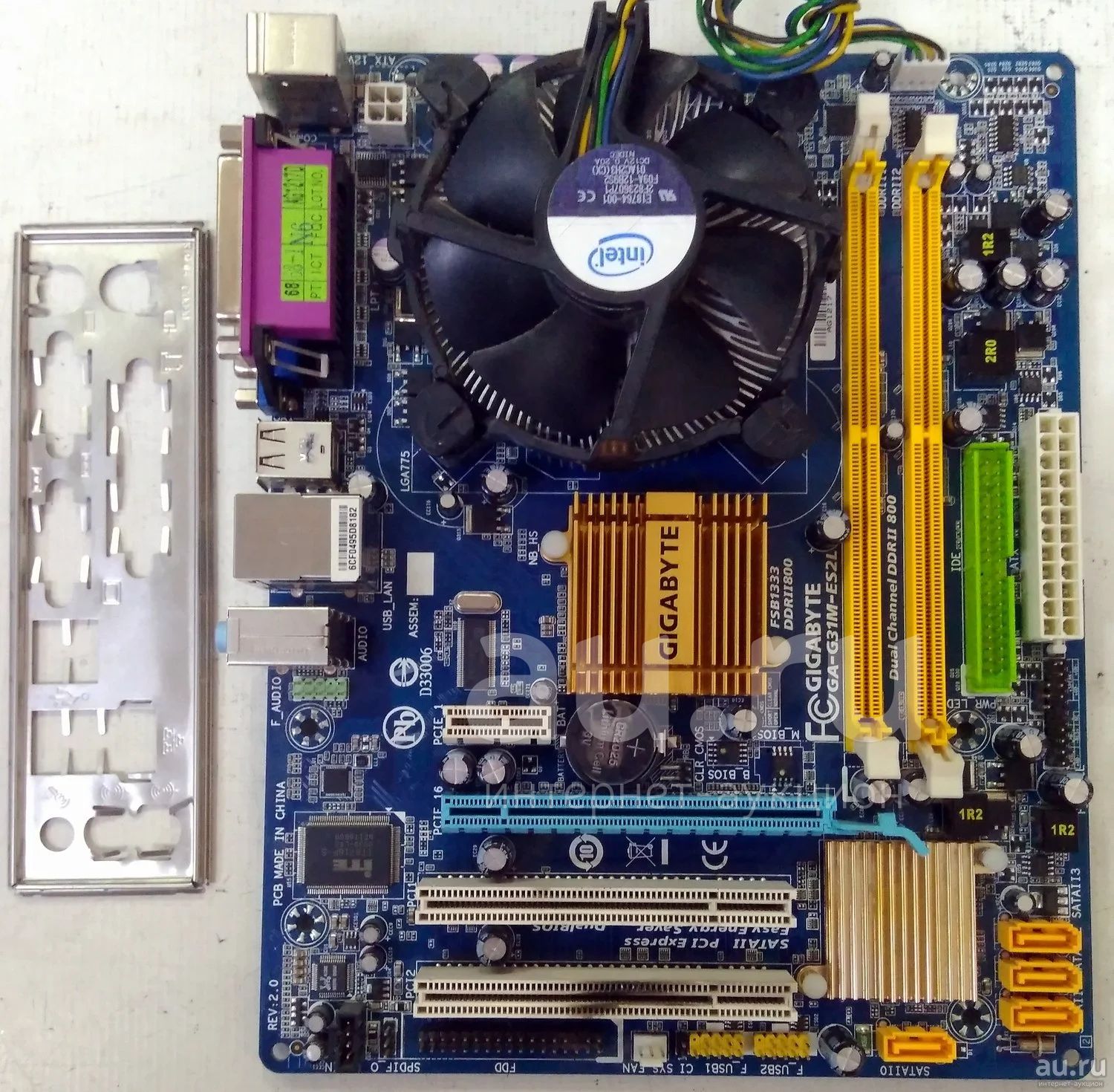 Материнская плата Gigabyte GA-G31M-ES2L + Intel Core 2 Duo E6550 + 1Gb ...