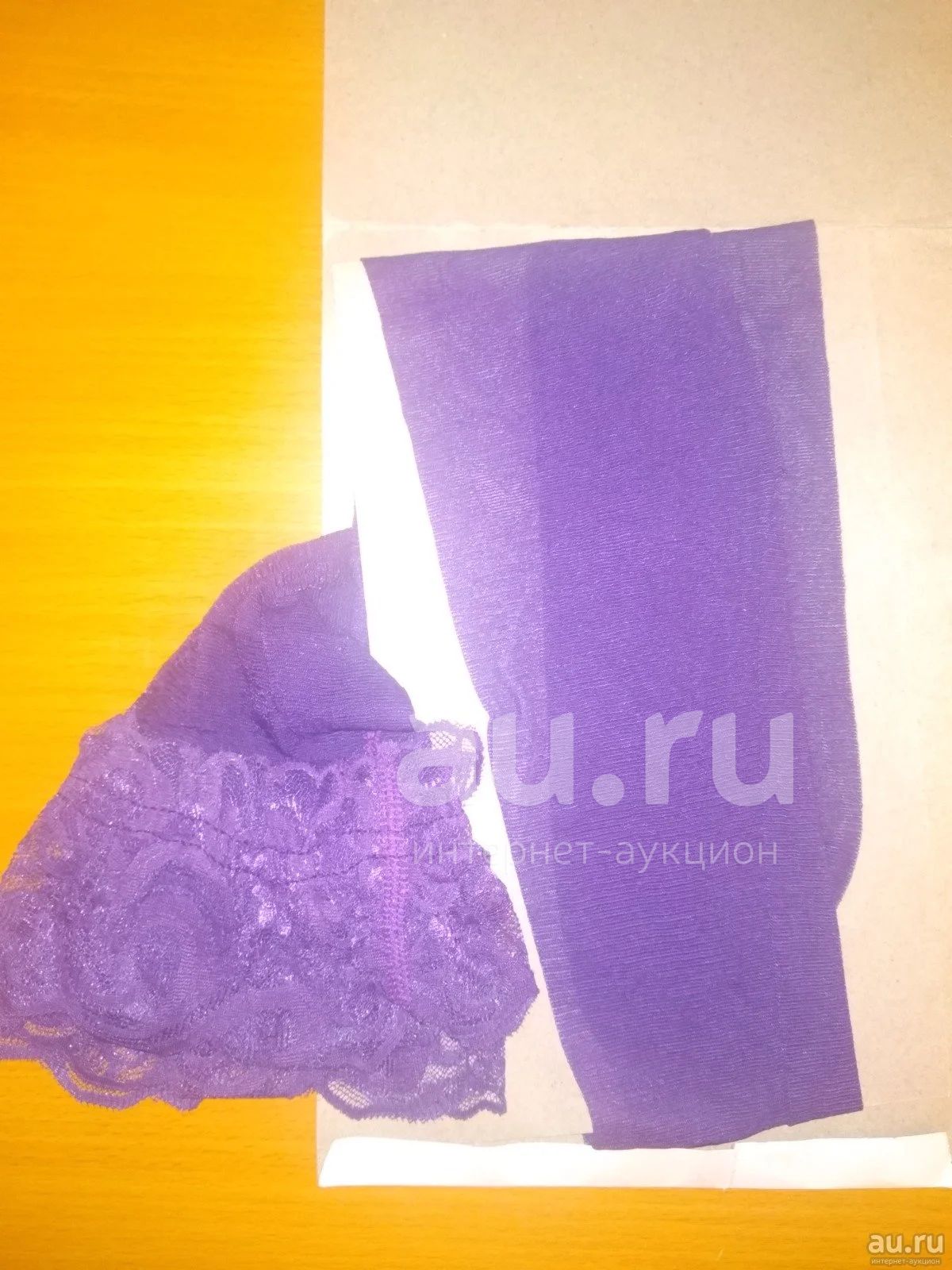 Фиолетовые чулки новые в упаковке — купить в Красноярске. Состояние ...