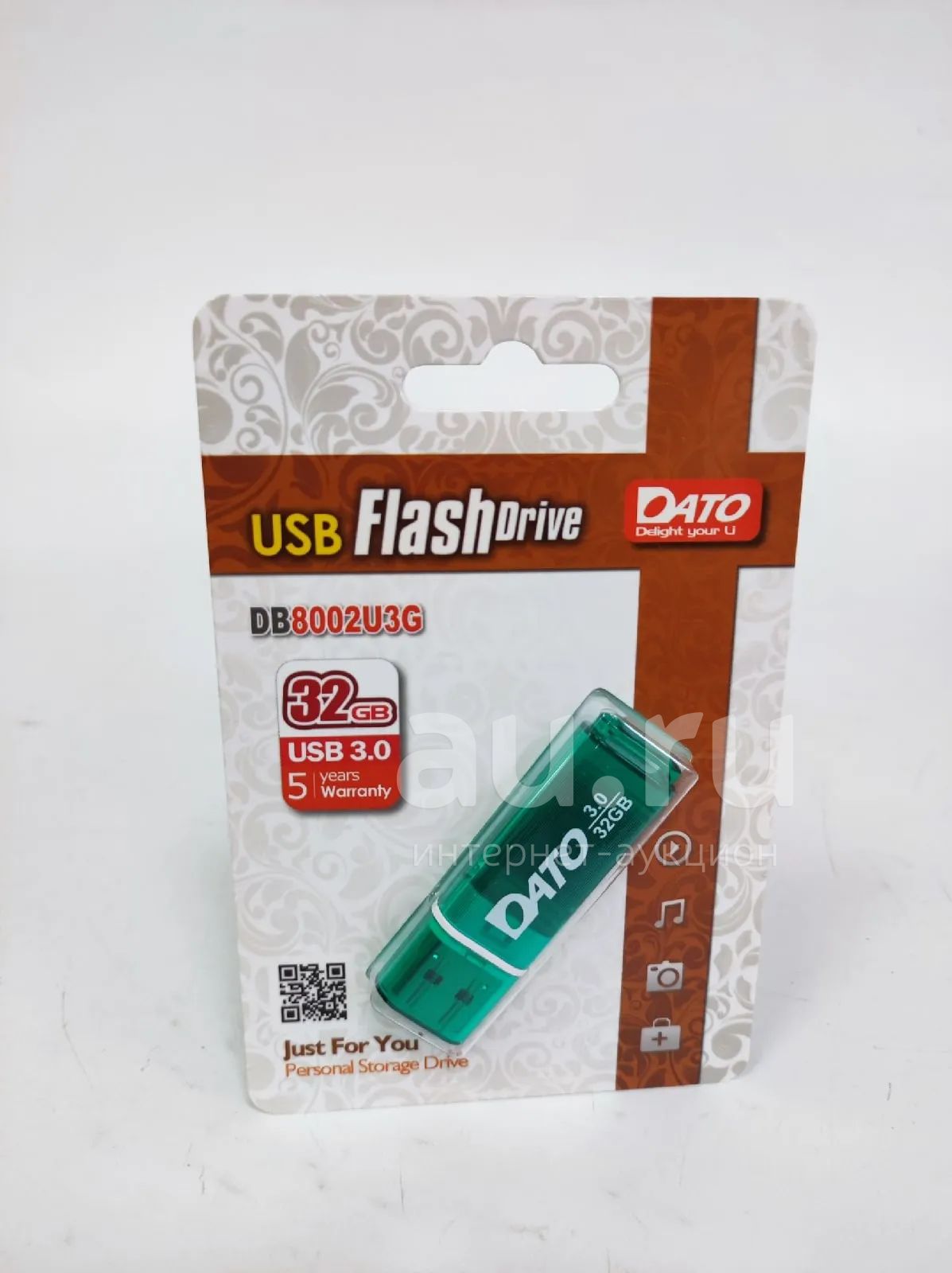Флеш диск 32Gb USB 3.0 Dato DB8002U3 DB8002U3G-32G зеленый (32 Гб, USB ...
