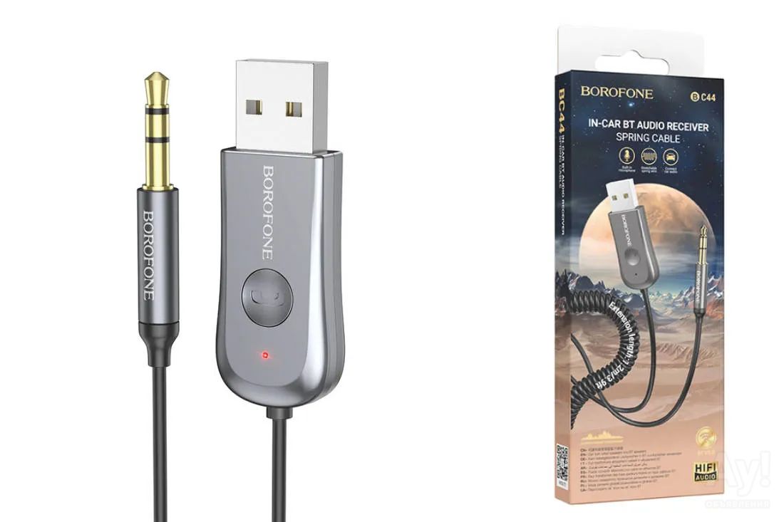 Bluetooth receiver ресивер Borofone BC44 jack 3.5, USB-питание, v5.0 ...