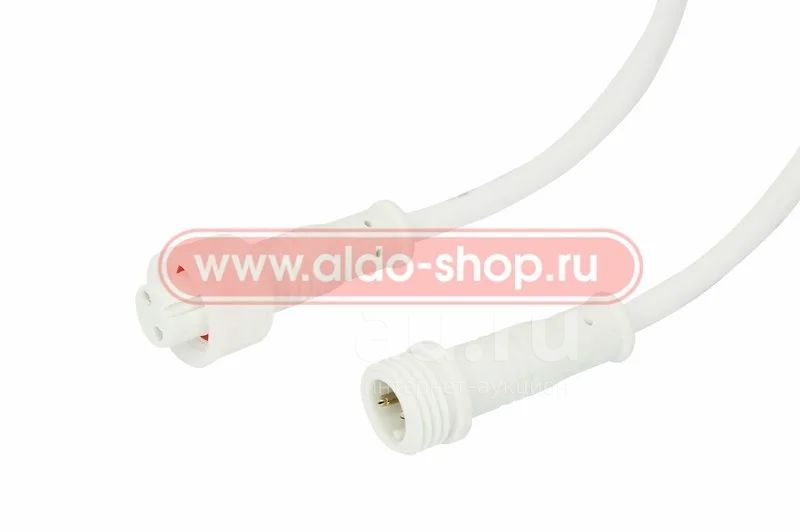 Разъем герметичный 2пин, штекер+гнездо, с кабелем, 2*0.35кв.мм, белый ...