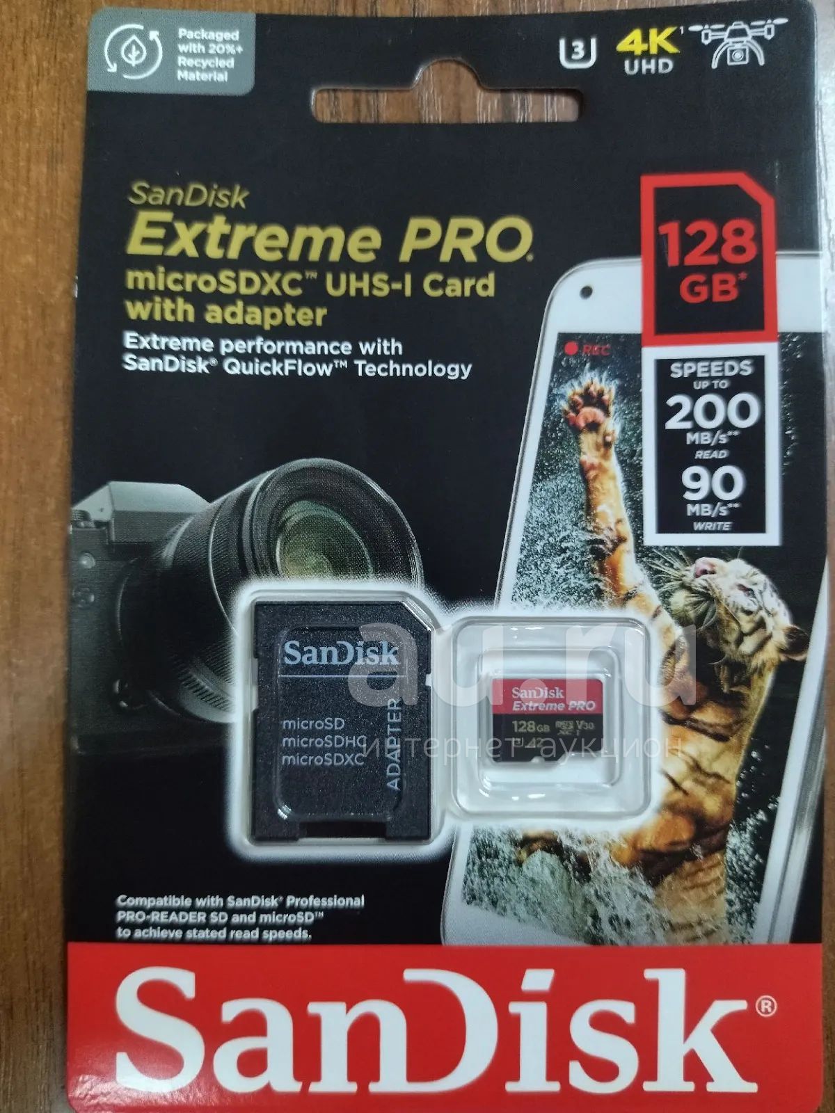 Карта памяти microSD XC 128 GB SanDisk Extreme PRO класс 10 (U3) V30 A2 ...