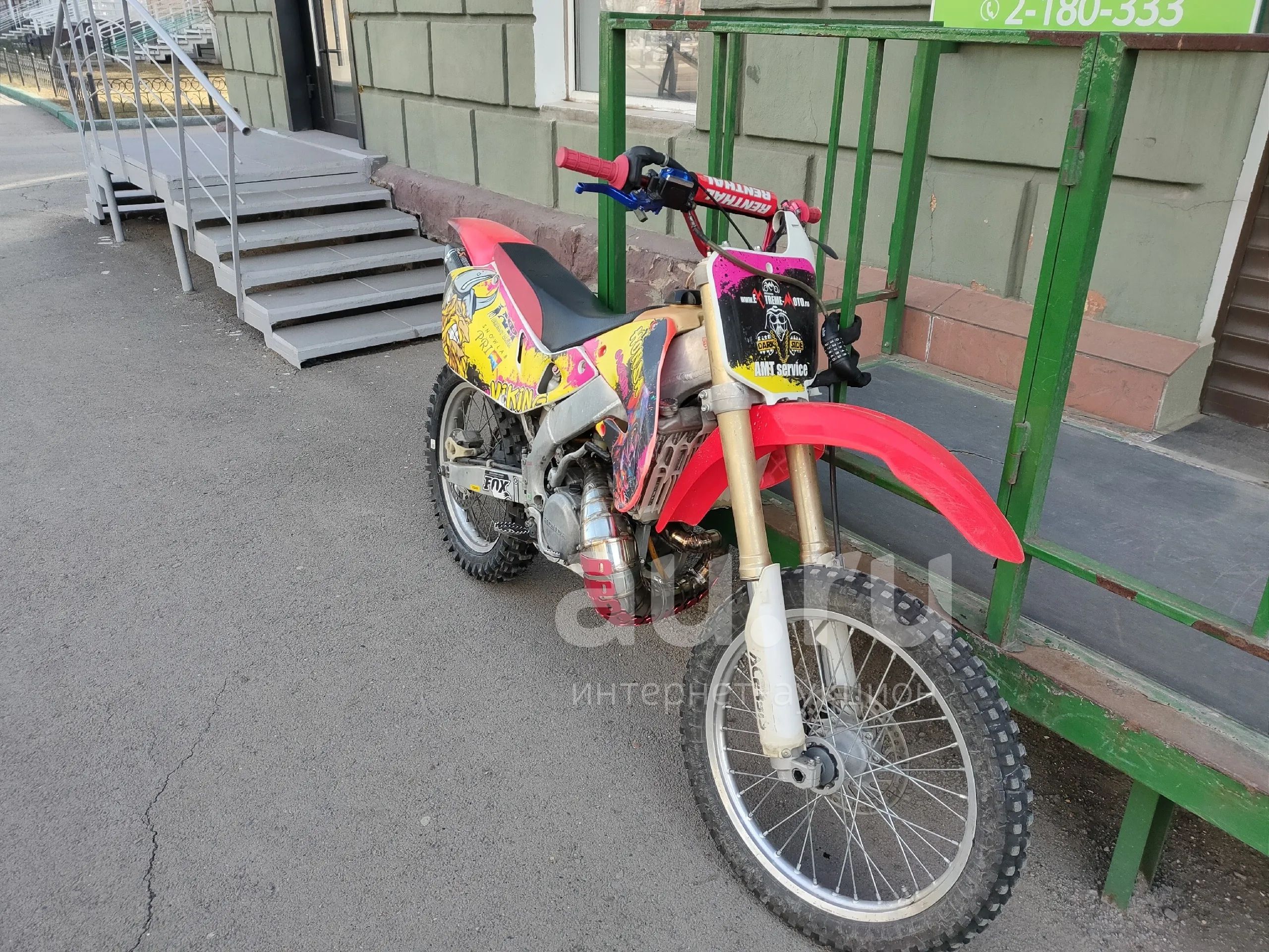 мощный кроссовый мотоцикл 2t Honda cr250r 1997 60лс. на алюминиевой ...