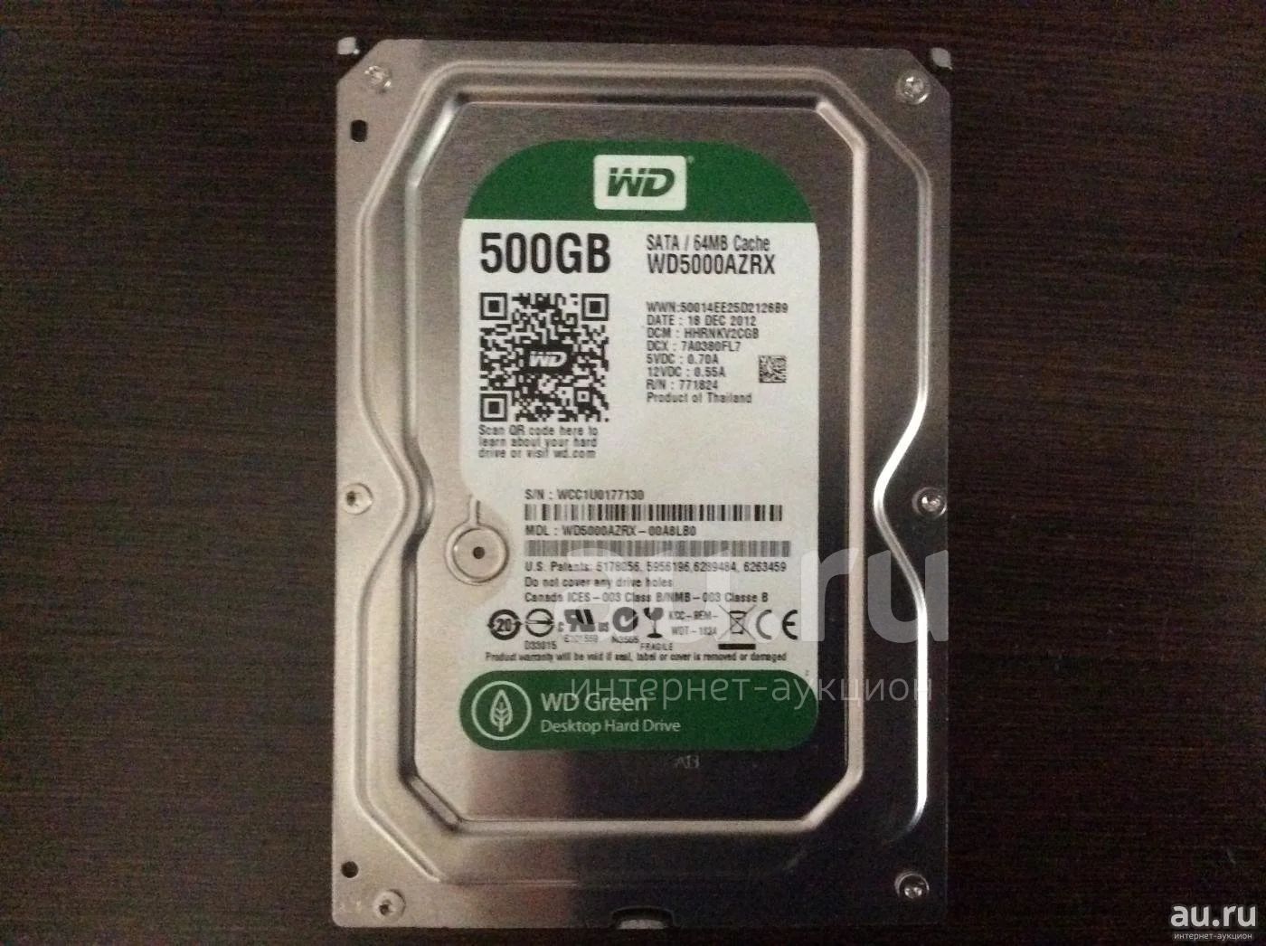 Жесткий диск WD green wd500azrx — купить в Красноярске. Состояние: Новое.  Жёсткие диски на интернет-аукционе Au.ru