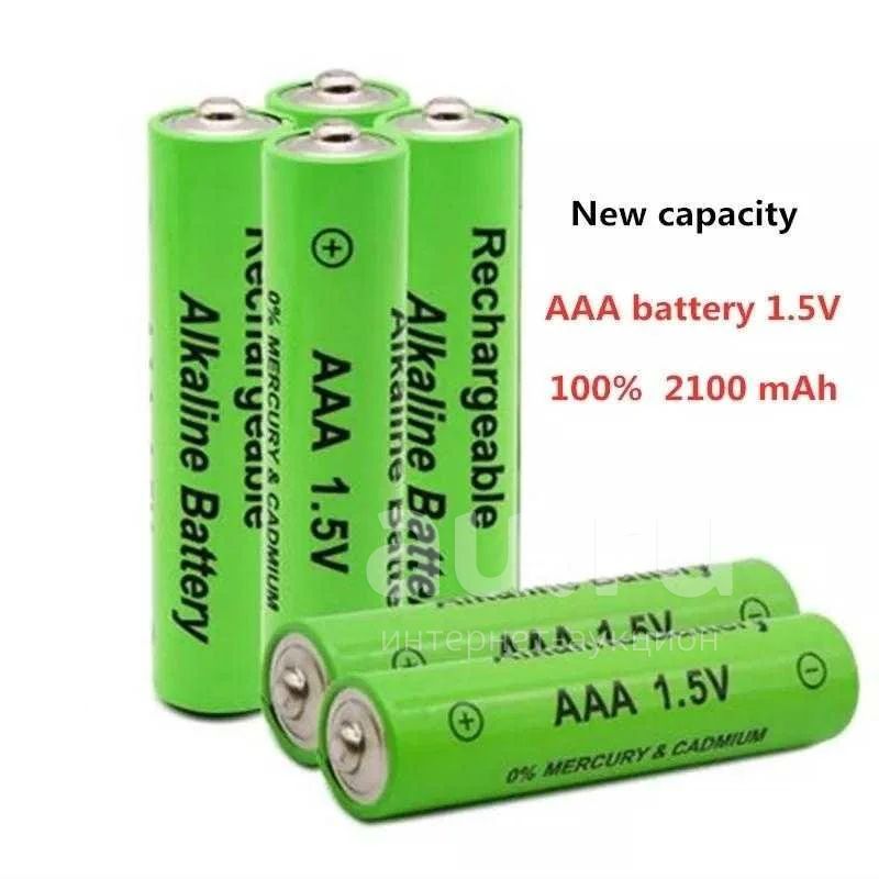 Перезаряжаемая аккумуляторная батарея (800 циклов) типа ААА 1.5v 2100 .