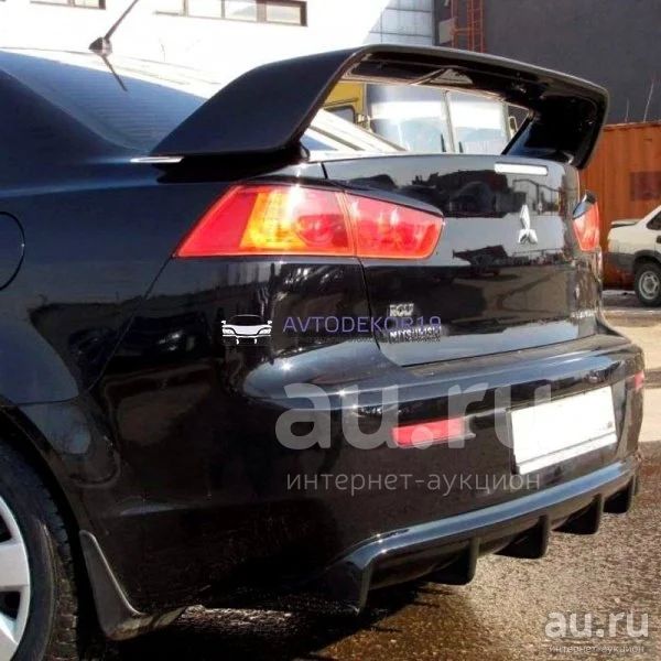Диффузор накладка на задний бампер Mitsubishi Lancer X (Мицубиси Лансер ...