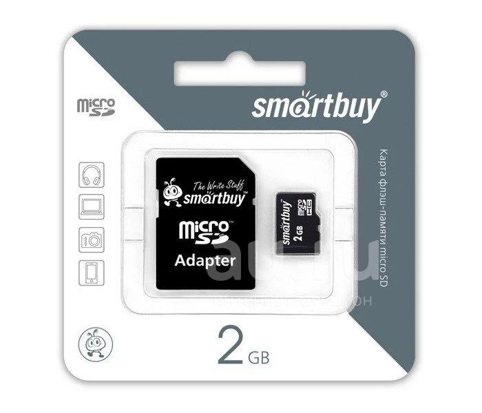 Карта памяти MicroSD SmartBuy 2GB + SD, SB2GBSD-01 — купить в ...