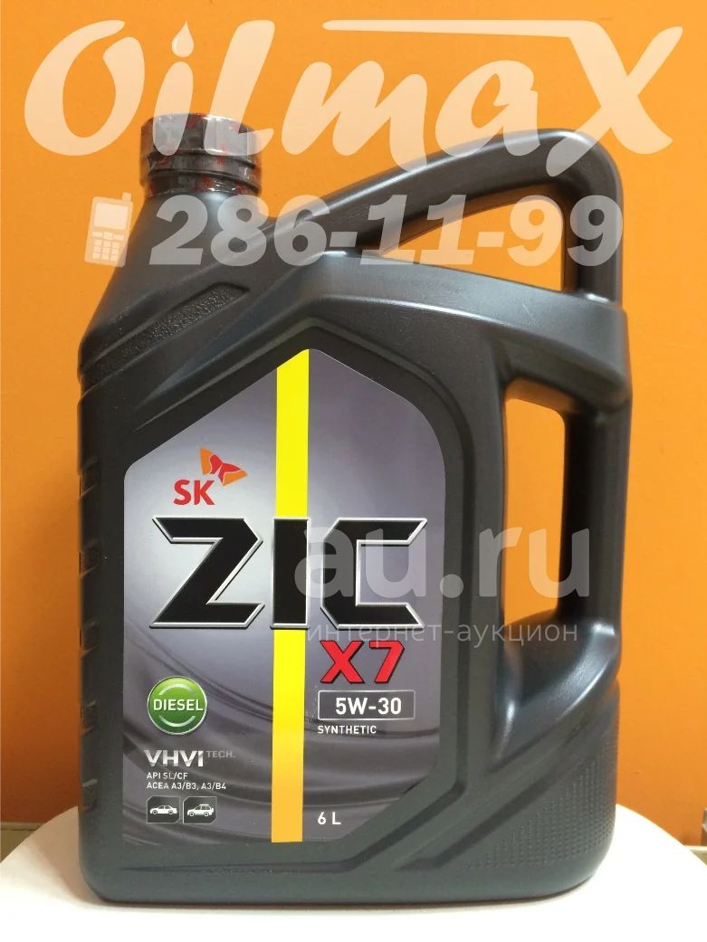 масло моторное ZIC X7 5W30 Diesel (ЗИК X7 5W-30 Дизель), 6L. Доставка ...