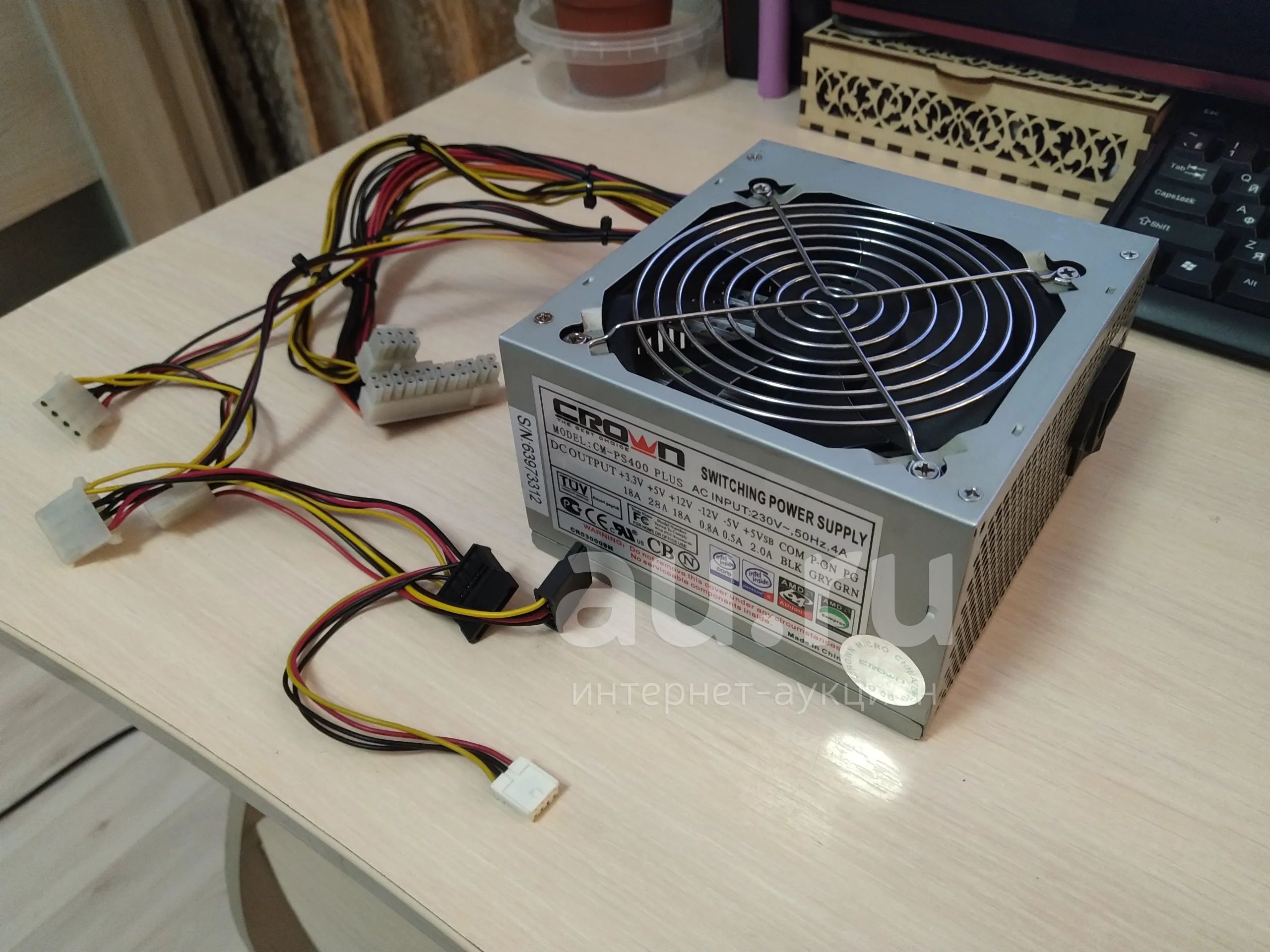 Блок питания 400w Crown cm-ps400 plus — купить в Красноярске. Состояние ...