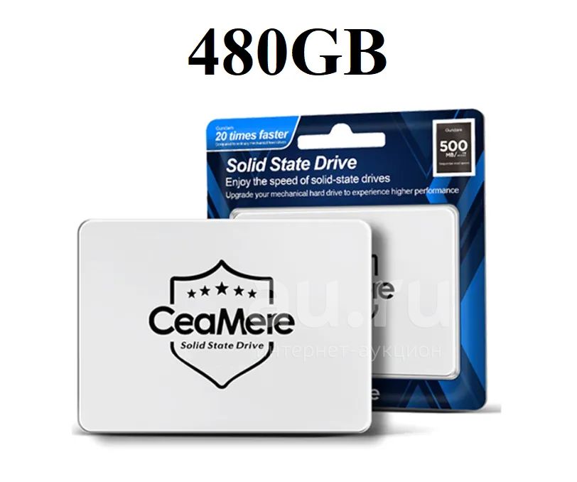 Новый+гарантия 30 ДНЕЙ SSD 480Gb скорость 500-550 2.5" ( ссд сата 3 2 1 ...