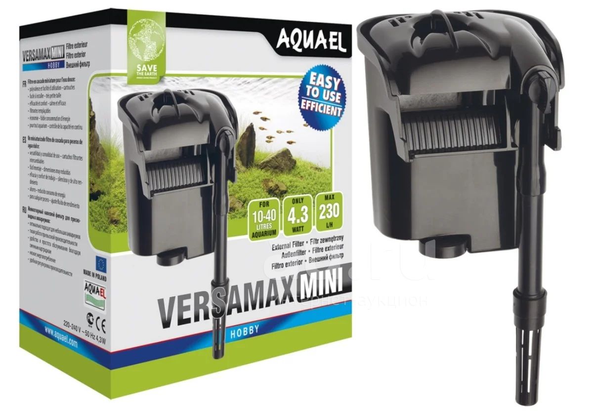 Внешний фильтр Aquael Versamax MINI для аквариума 10 - 40 л (230 л/ч, 4 ...