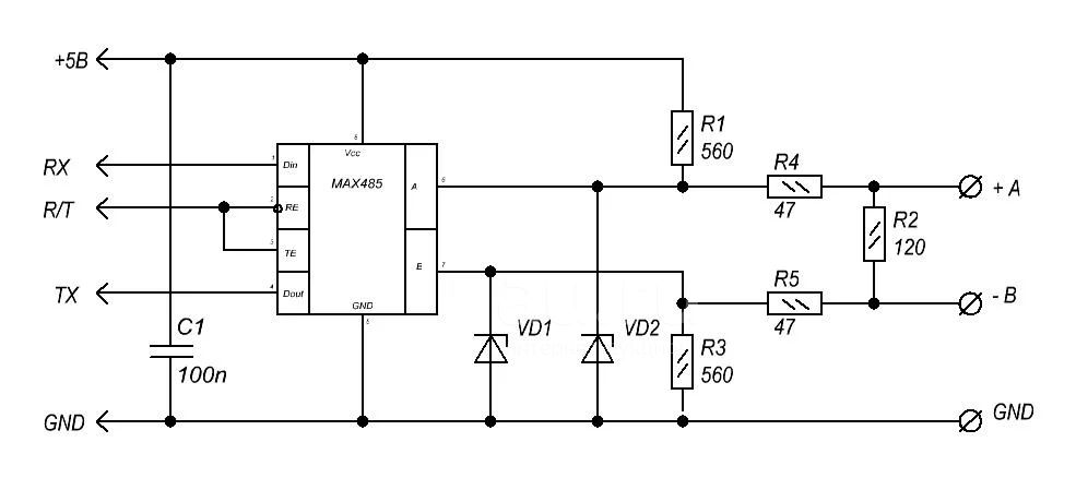 Max3485 схема включения