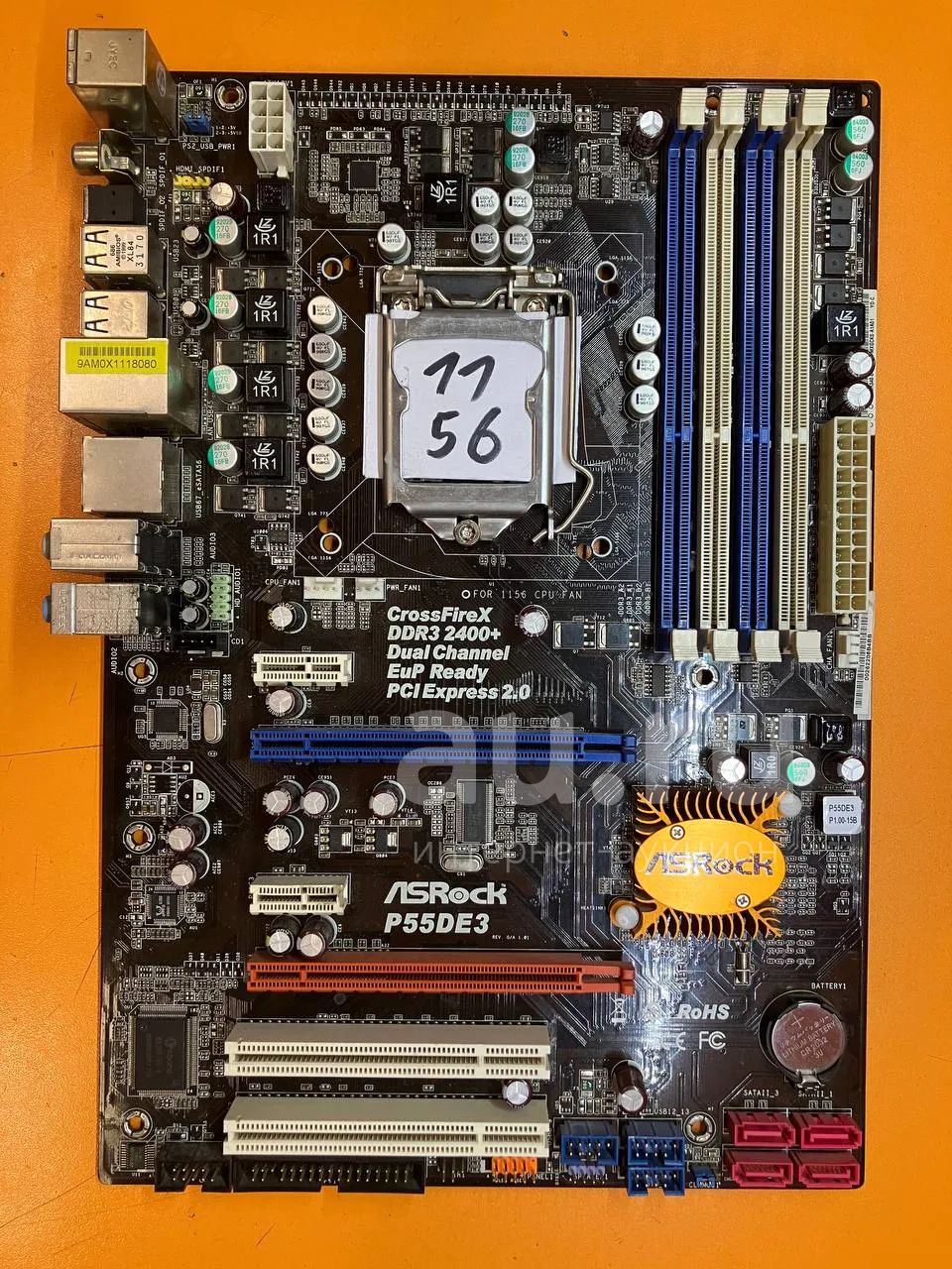 Неисправная материнская плата ASRock P55DE3. LGA 1156. Чипсет P55. DDR3 ...