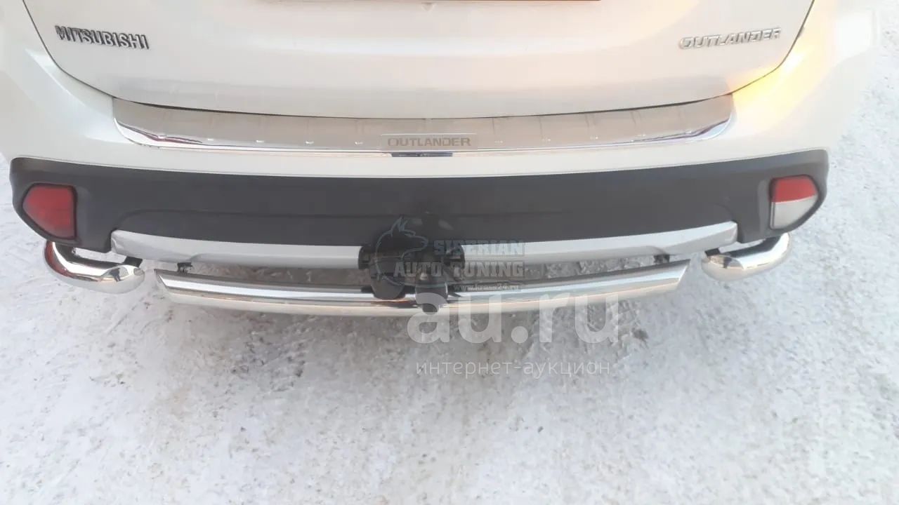 Накладка на задний бампер широкая Mitsubishi Outlander 2016-2021 ...