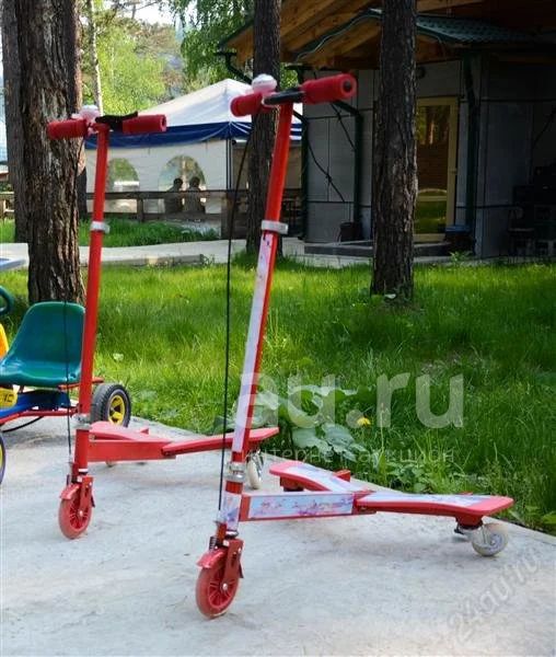 Самокат детский, трехколесный “Бабочка”.(Красный) 2 штуки одним лотом ...