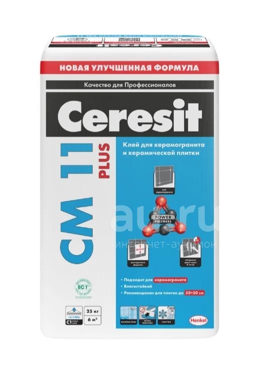 Клей для керамической плитки Ceresit CM11 (25кг) — купить в Красноярске ...