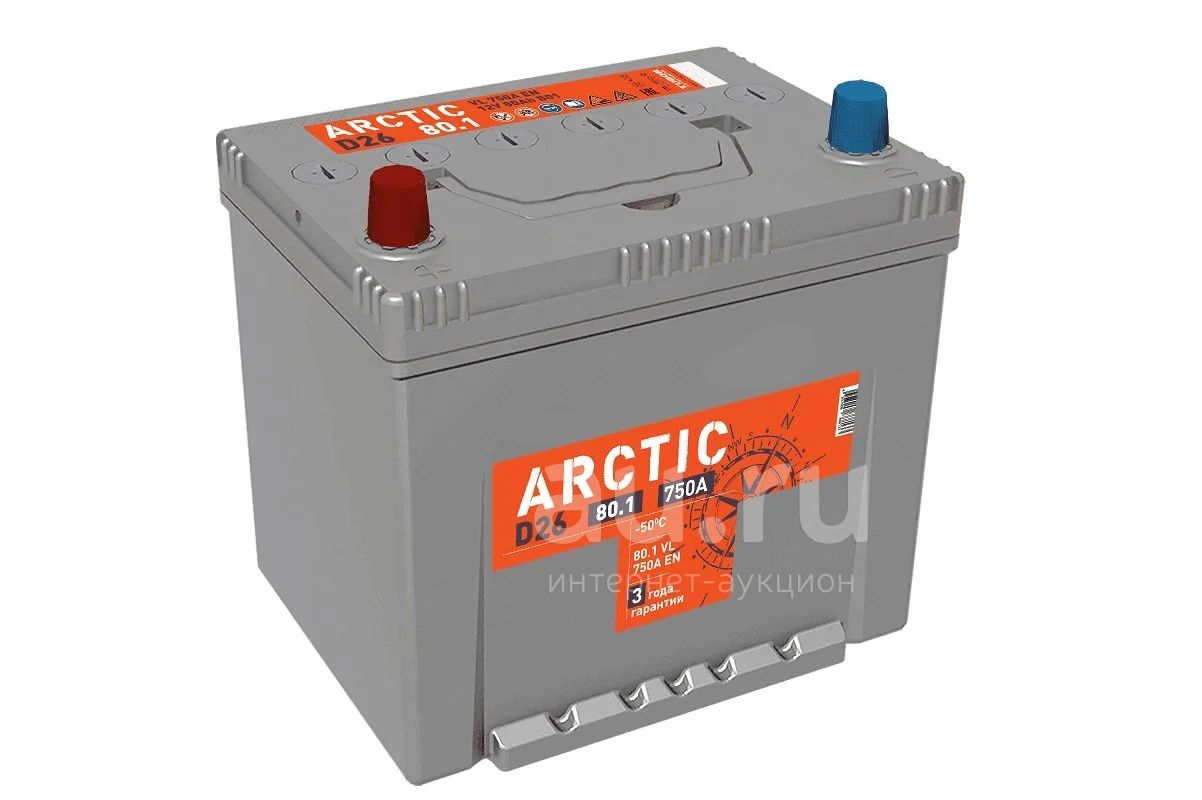 Аккумулятор Arctic 80 А/ч (D26) L/R обратная, прямая полярность, размер ...
