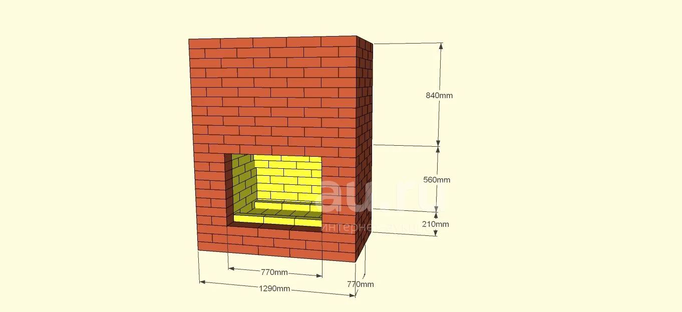 Проект Классического камина из кирпича — купить в Красноярске. Состояние:  Новое. Блоки, кирпич, брусчатка на интернет-аукционе Au.ru