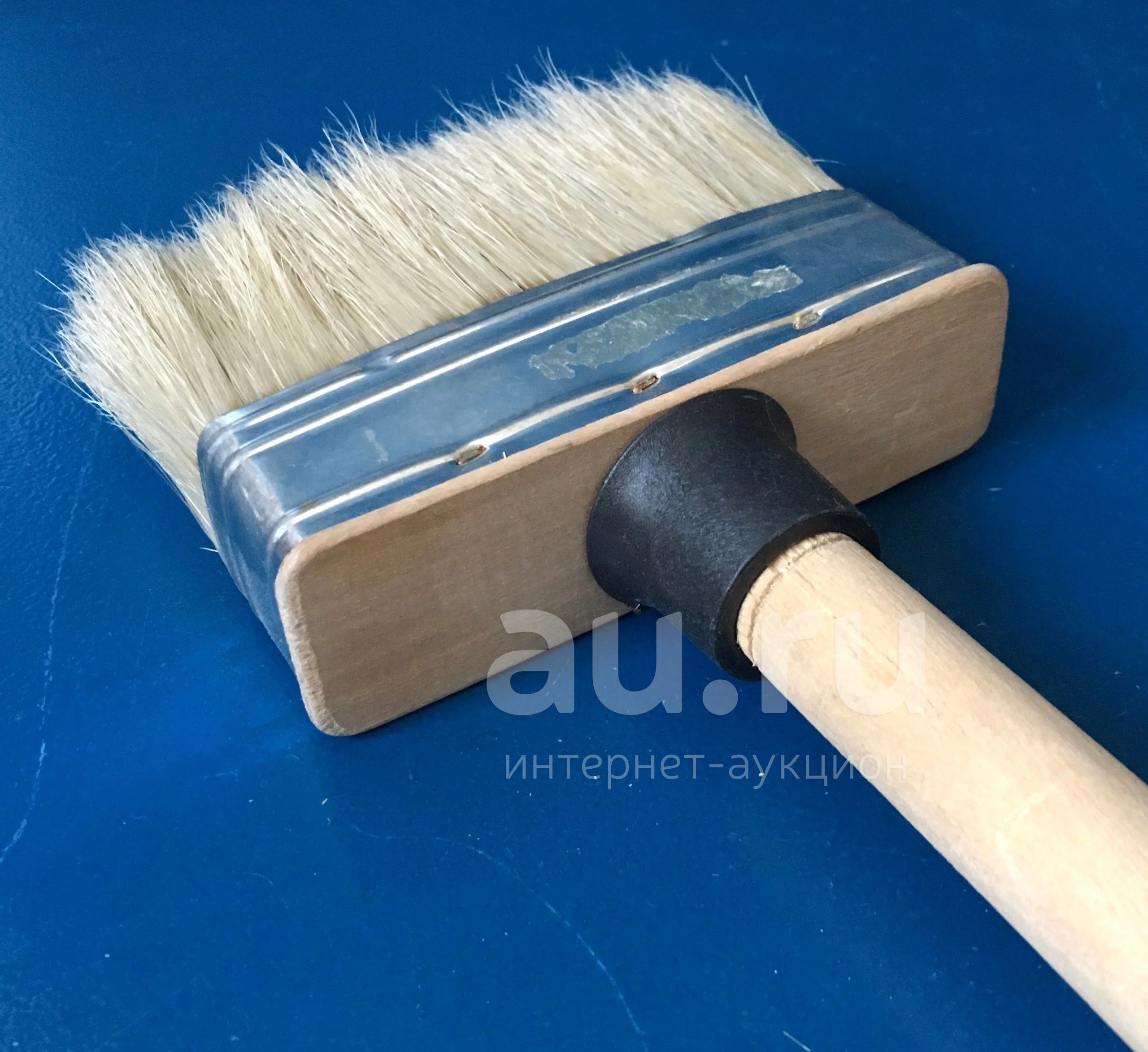Щётка для побелки из натуральной щетины на длинной деревянной ручке с ...