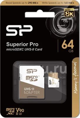 Карта памяти microSD XC 64 GB Silicon Power Superior Pro класс 10 (U3 ...