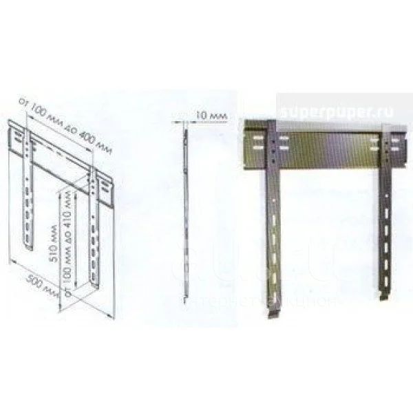 Кронштейн настенный для ЖК телевизора 37"-55" TRONE LPS 21-60 черный ...