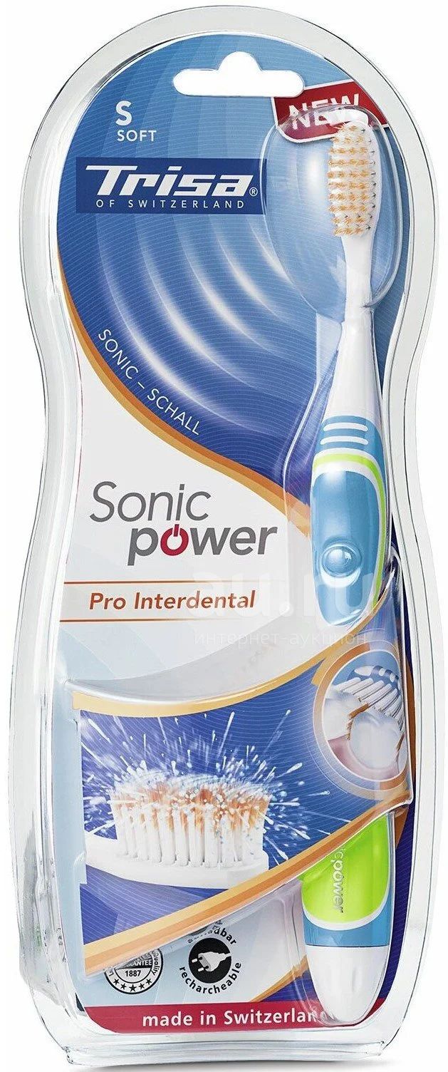 Зубная щетка Trisa Sonicpower akku Pro Interdental Blue Оф. гарантия ...