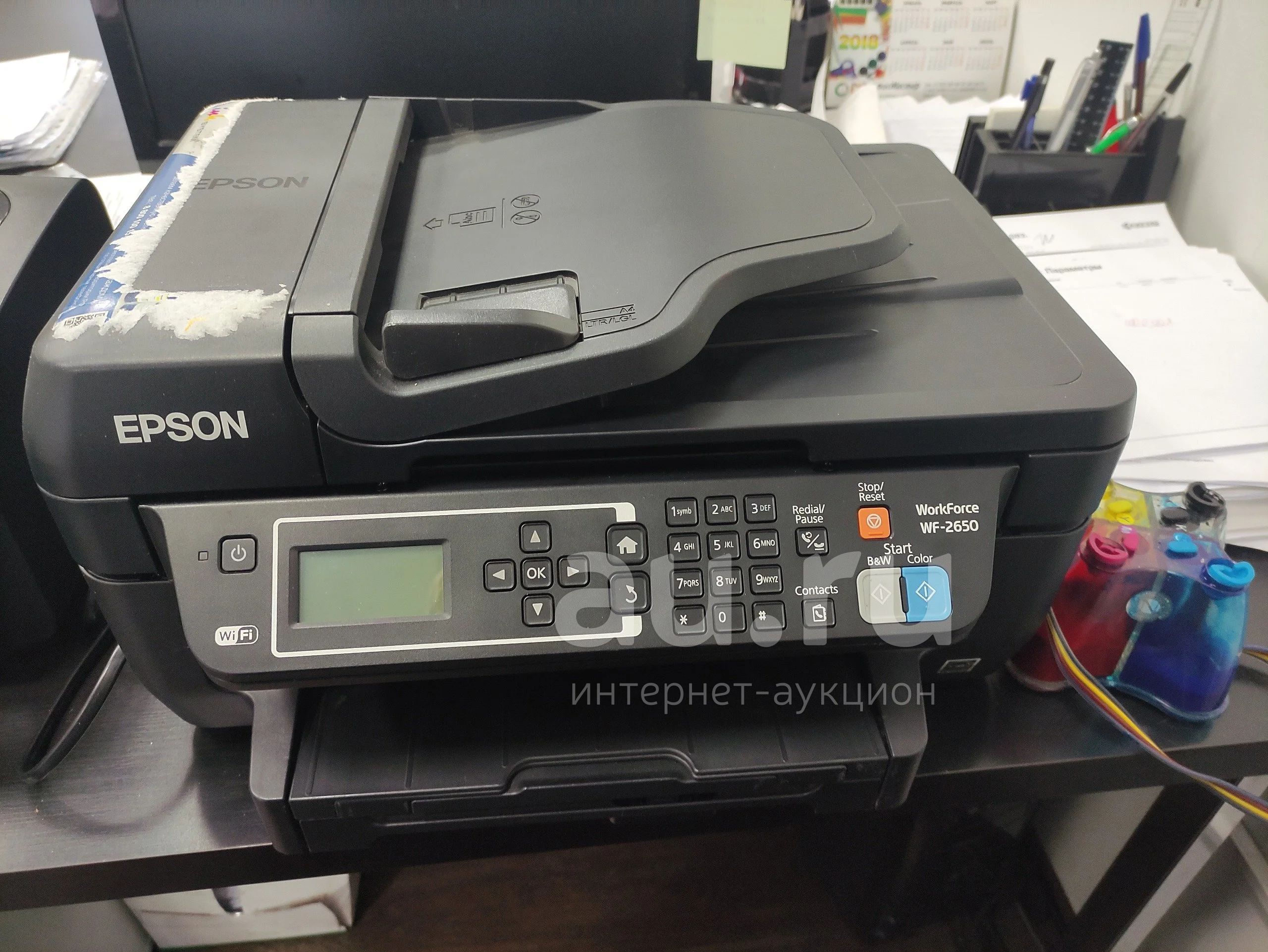 Струйный принтер (МФУ с СНПЧ) Epson WorkForce WF-2650 А4 — купить в  Красноярске. Состояние: Б/у. Струйные принтеры на интернет-аукционе Au.ru