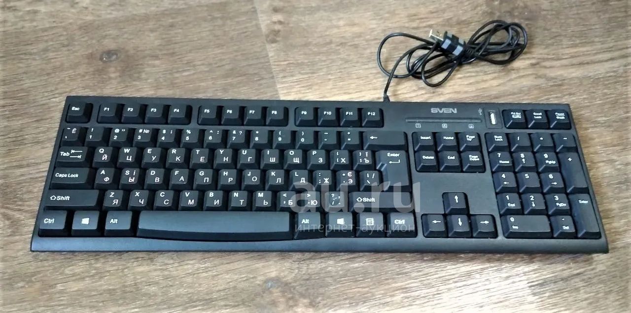 Клавиатура Sven Standart 304 USB+HUB (черная, состояние новой ...