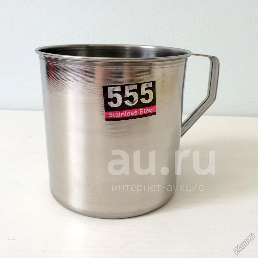 Кружка 1 л из нержавеющей стали "555", Индия / кружка походная железная ...