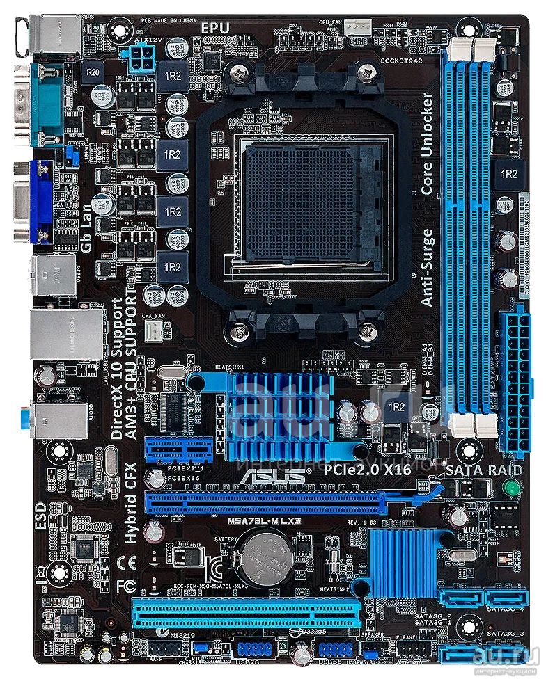 comp.mb.(AM3+.#05) Материнская плата ASUS M5A78L-M LX | AM3+/AM3 | 2 ...