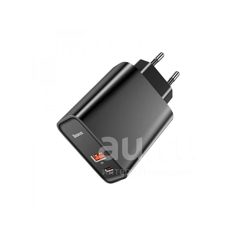 Зарядное сетевое (USB-A + USB-C, 30W, QC 3.0, PD) Hoco N21 + кабель ...