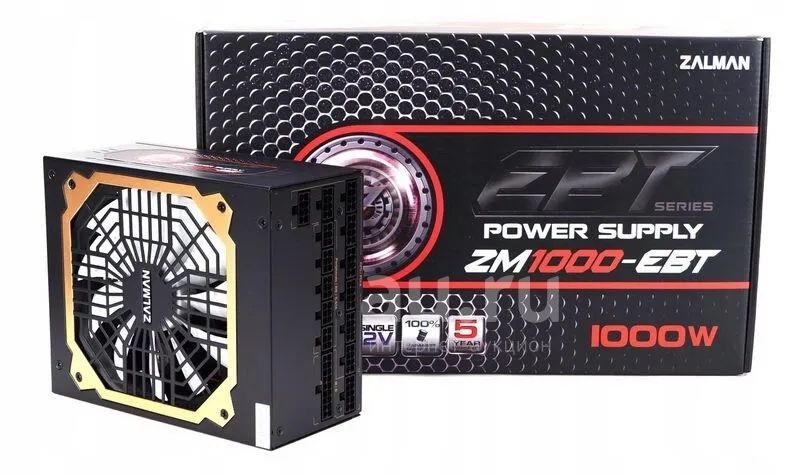 Блок питания ATX 1000Вт Zalman (ZM1000-EBT) 80+ Gold, 24 MB + 2x8 CPU ...