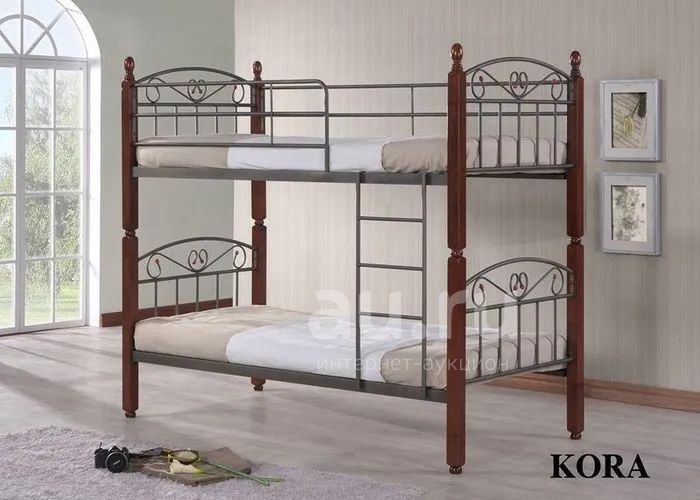 Кровать двухъярусная на металлической основе 190х90 — купить в ...