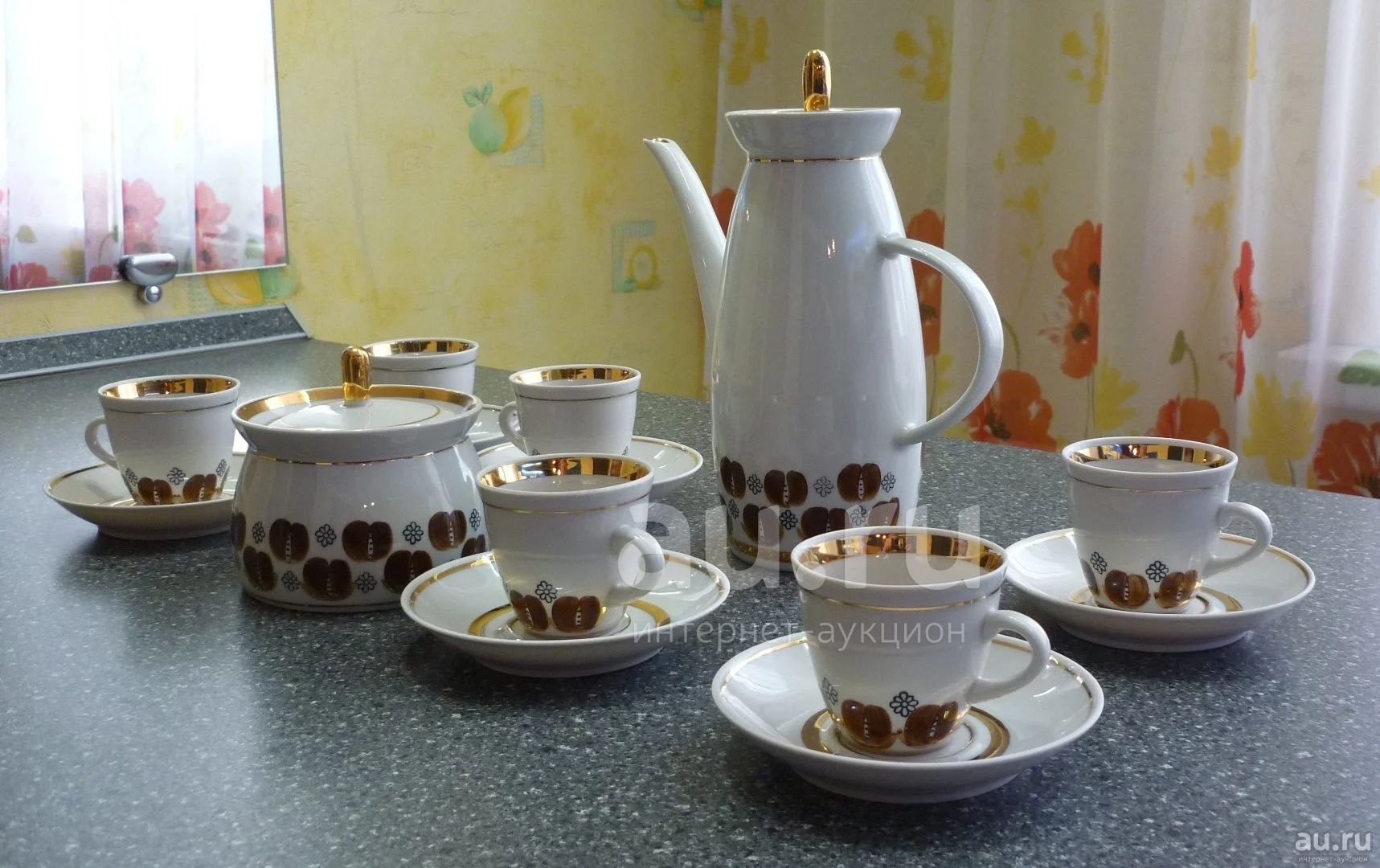 Кофейный фарфоровый сервиз / СССР — купить в Красноярске. Состояние ...