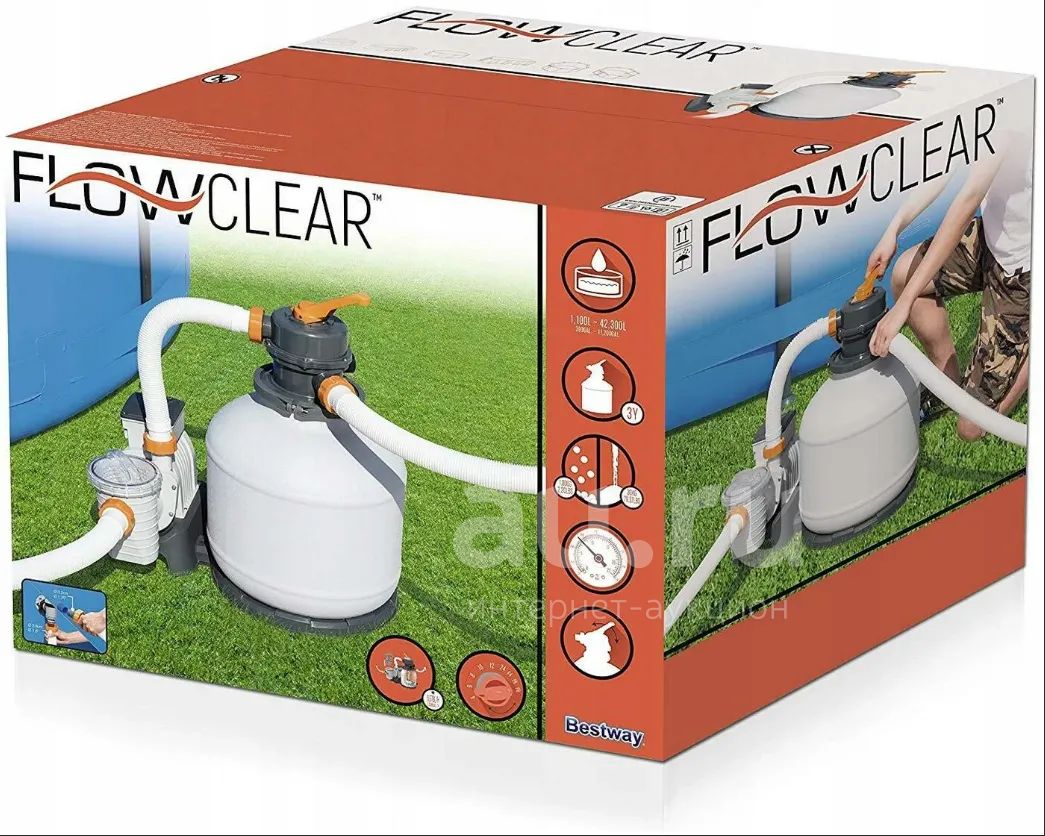 Песочный песчаный фильтр-насос 58497 5678л/час FlowClear Bestway ...