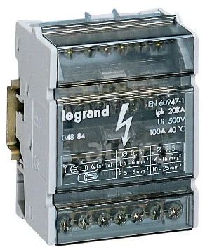 Блок модульный распределительный 4P 7 контк. 100А Leg 004884 — купить в ...
