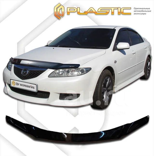 Дефлектор капота (спойлер, мухобойка) Mazda 6 2002-2008 Бесплатная ...