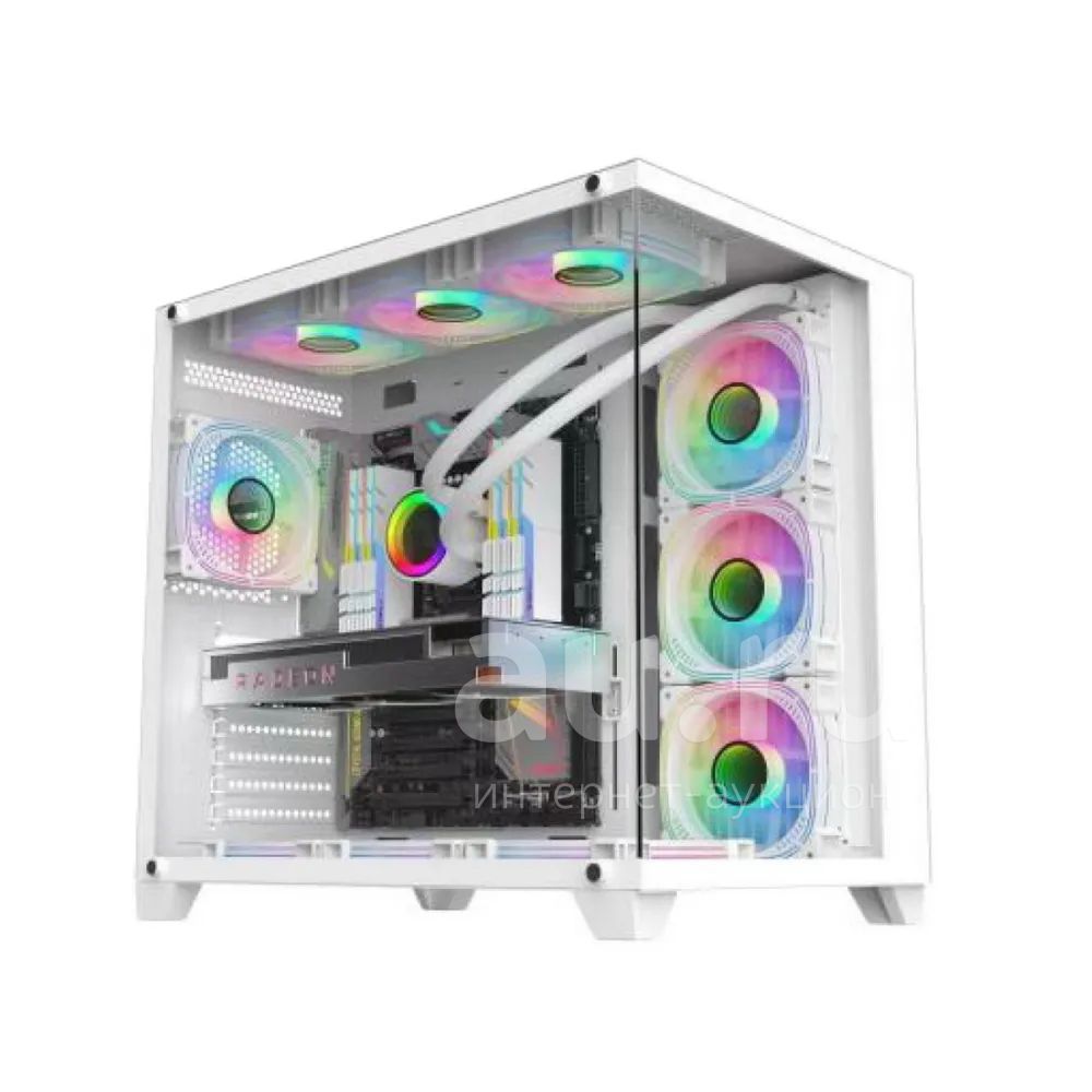 Корпус miditower ATX Alseye Paladin-W белый, прозр.стенка (аквариум ...