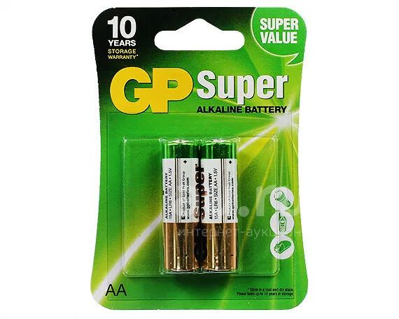 Батарейка AA GP Super LR06 2-BL, цена за 1 упаковку — купить в ...