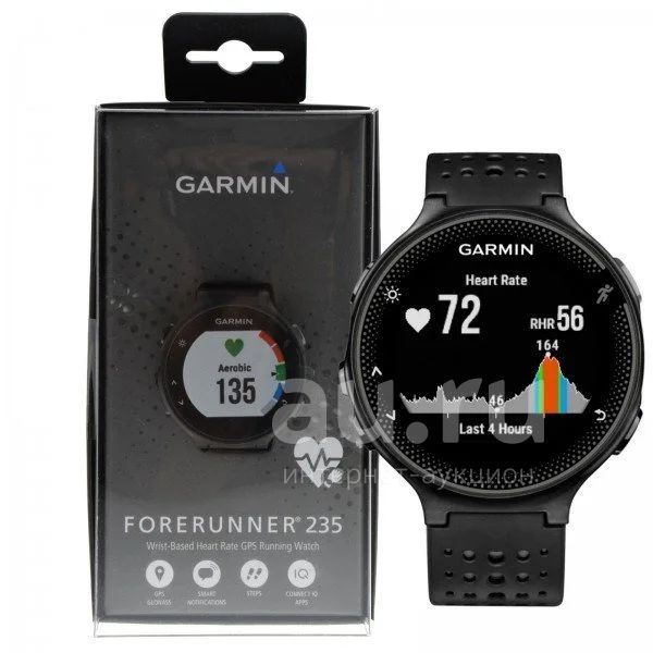 Смарт-часы Garmin Forerunner 235 черно-серые. Спортивные часы Гармин ...