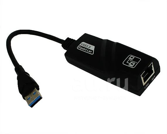 Переходник USB - RJ45, LAN Port, тех.упак (черный) — купить в ...