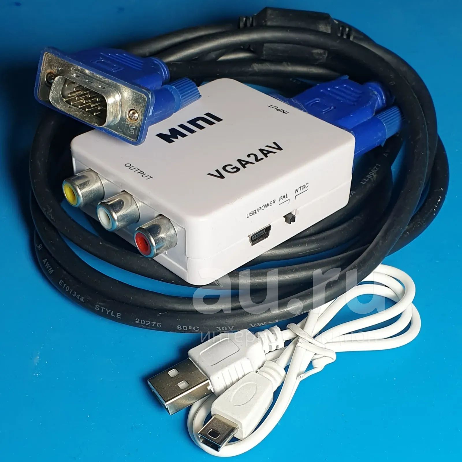 Адаптер-переходник, видеоконвертер с VGA на 3RCA (AV) — купить в ...