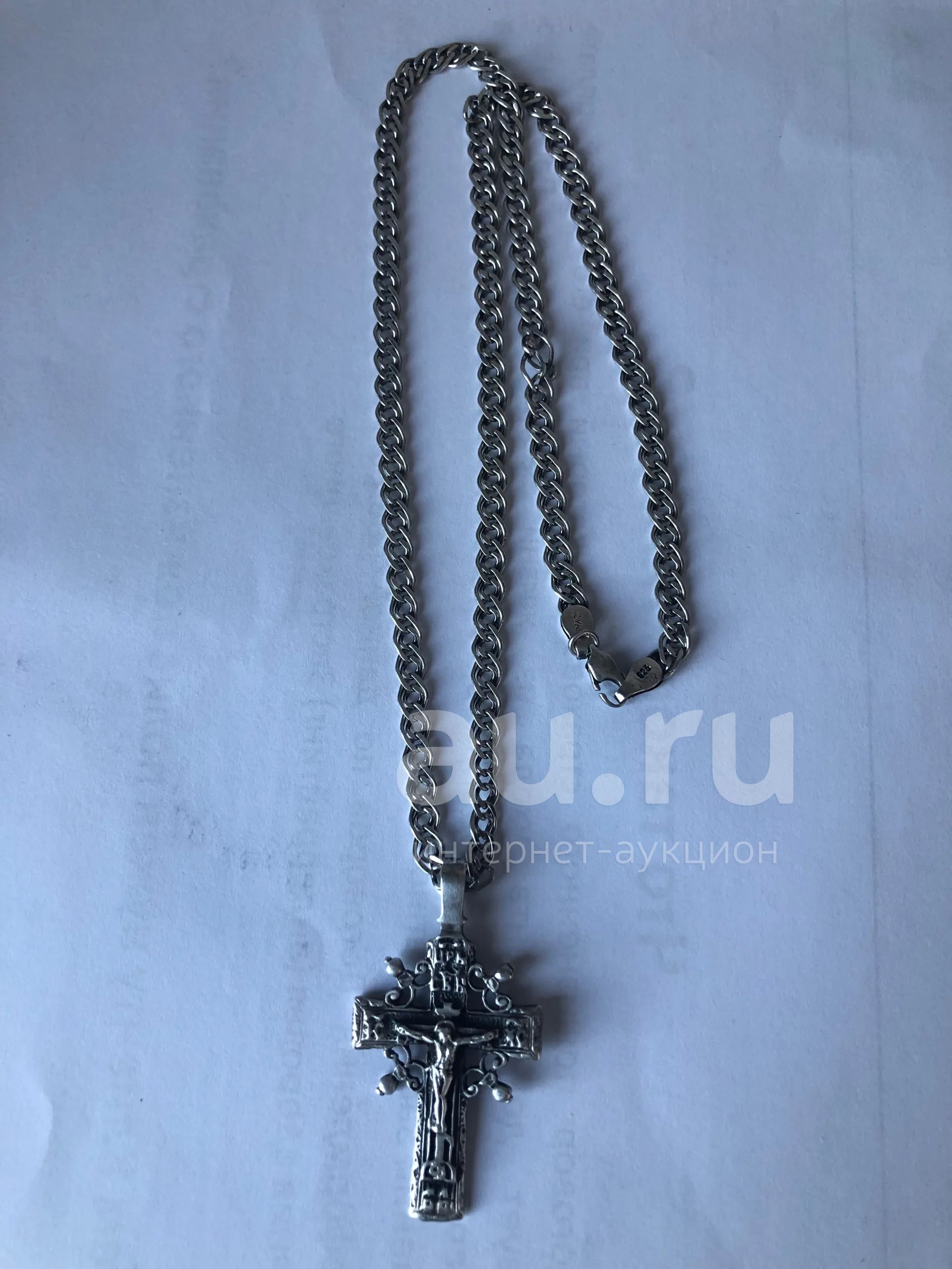 Серебряная цепь с крестом — купить в Красноярске. Состояние: Б/у ...